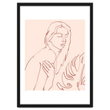 Lueur, Tropical Nude Modern Bohemian Woman Line Art, Minimal Scandinavian Sketch Blush Drawing thumbnail