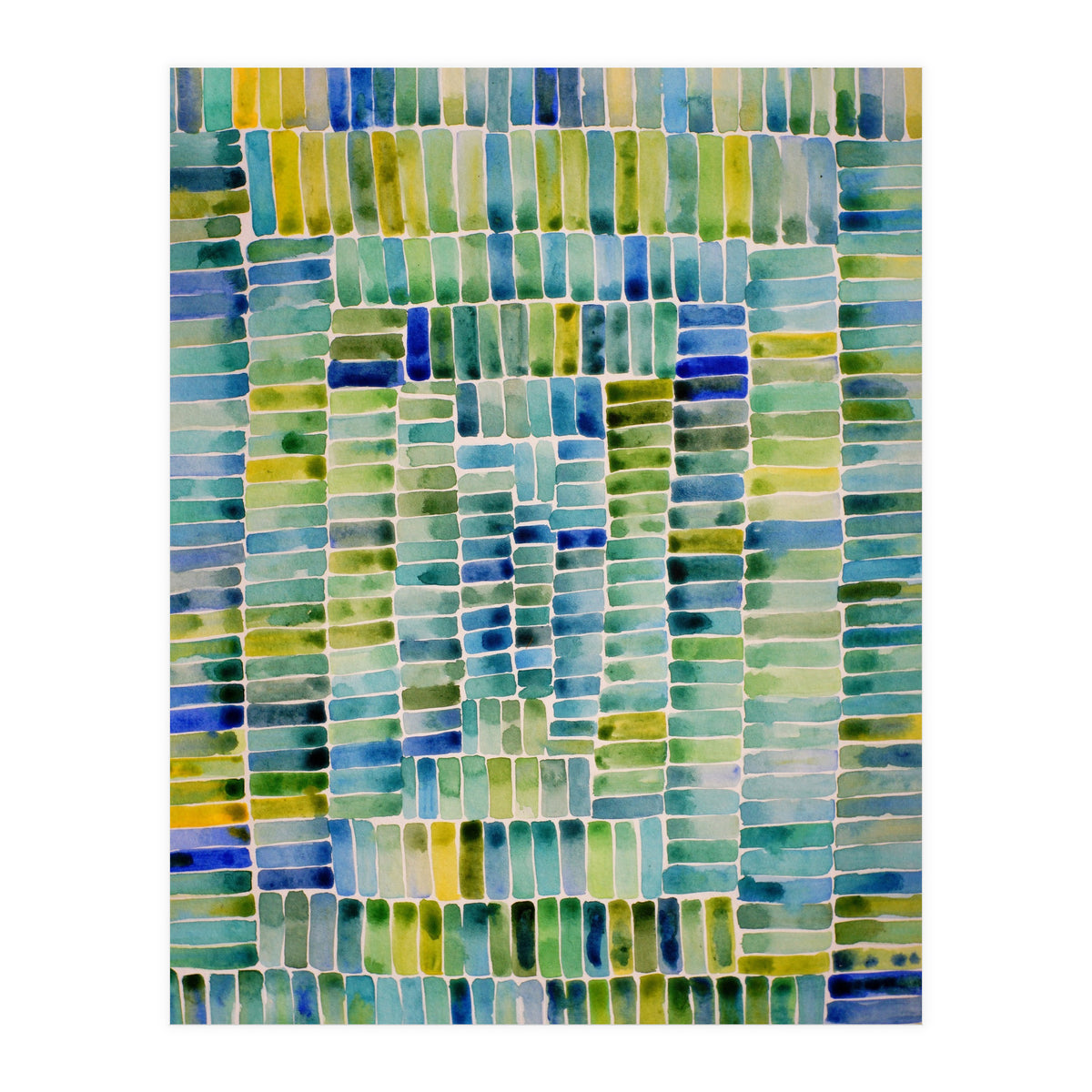 Abstract rectangle pattern in green (Print Only)