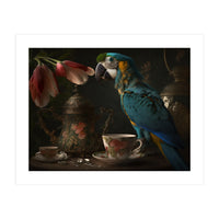 Parrot with a Tea Cup and Teapot (Print Only)