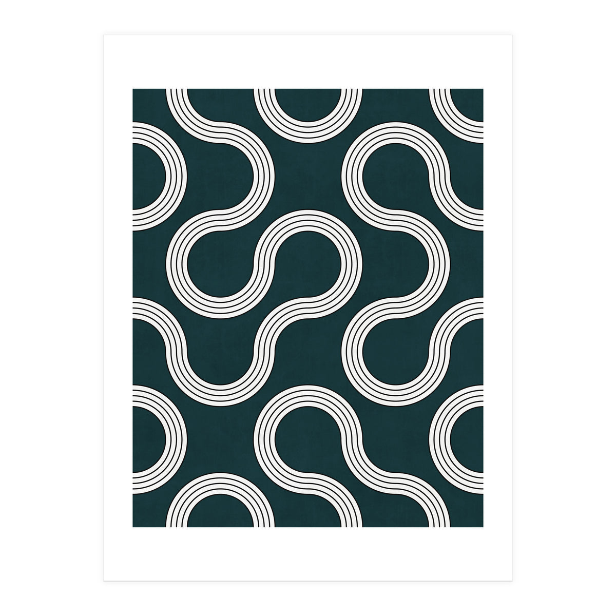My Favorite Geometric Patterns No.35 - Green Tinted Navy Blue (Print Only)