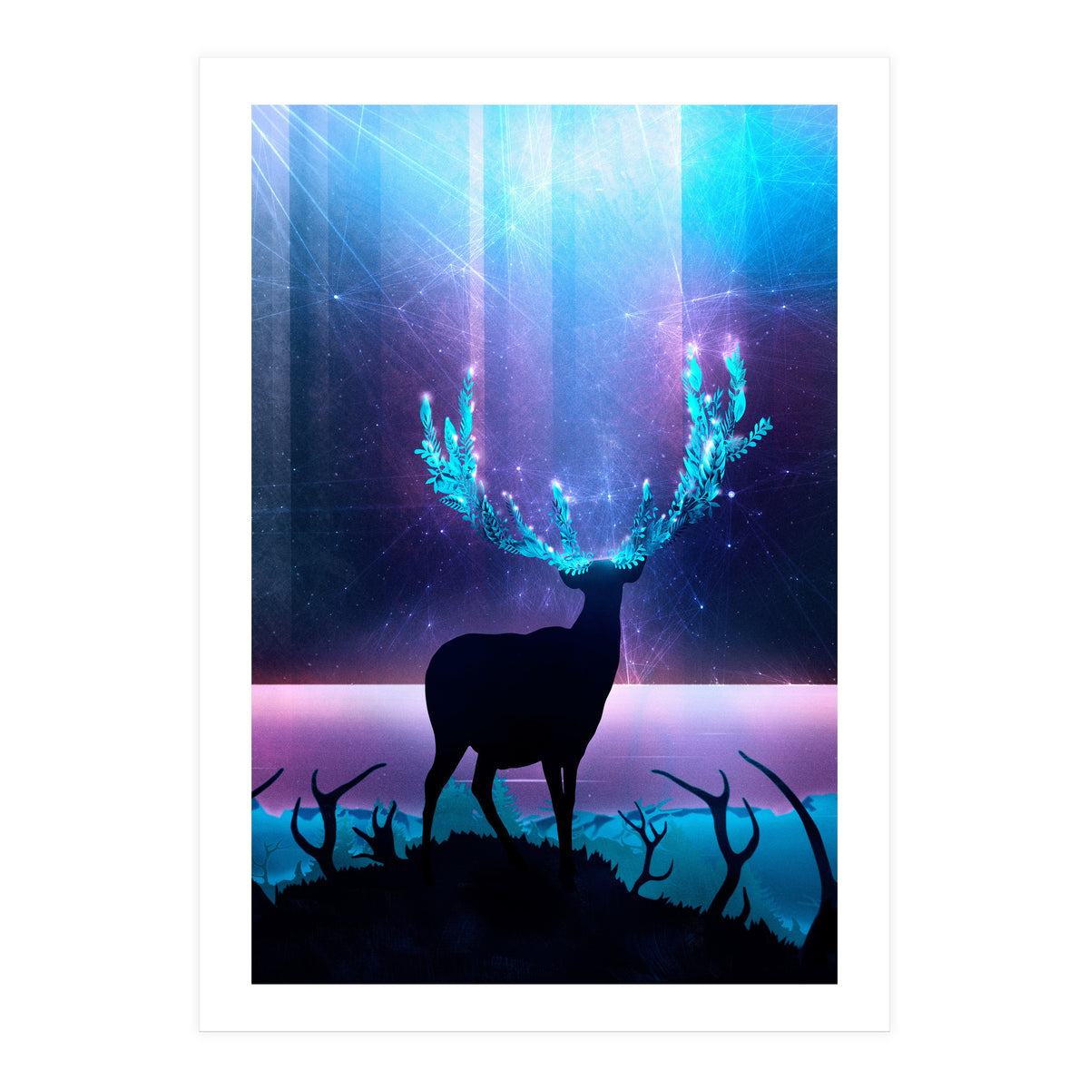 Greenery Deer - Sterling Magenta (Print Only)