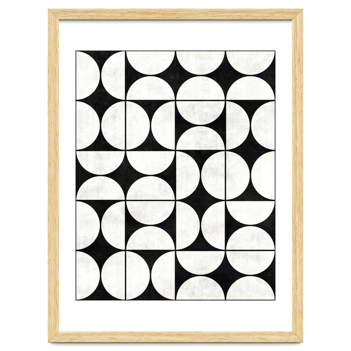 Mid-Century Modern Pattern No.2 - Black and White Concrete