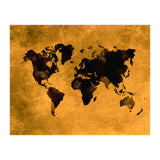 World Map black and yellow digital art (Print Only) thumbnail