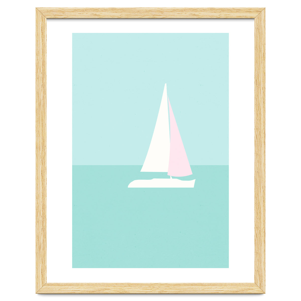 Minimal Sailboat - Turquoise Coast