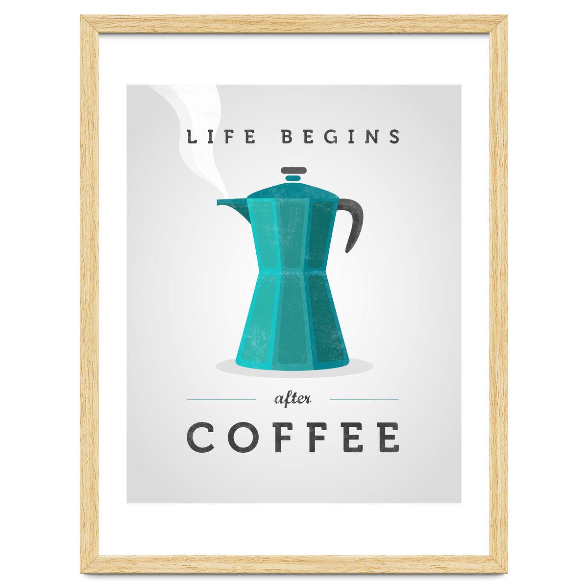 Life Begins After Coffee. Teal