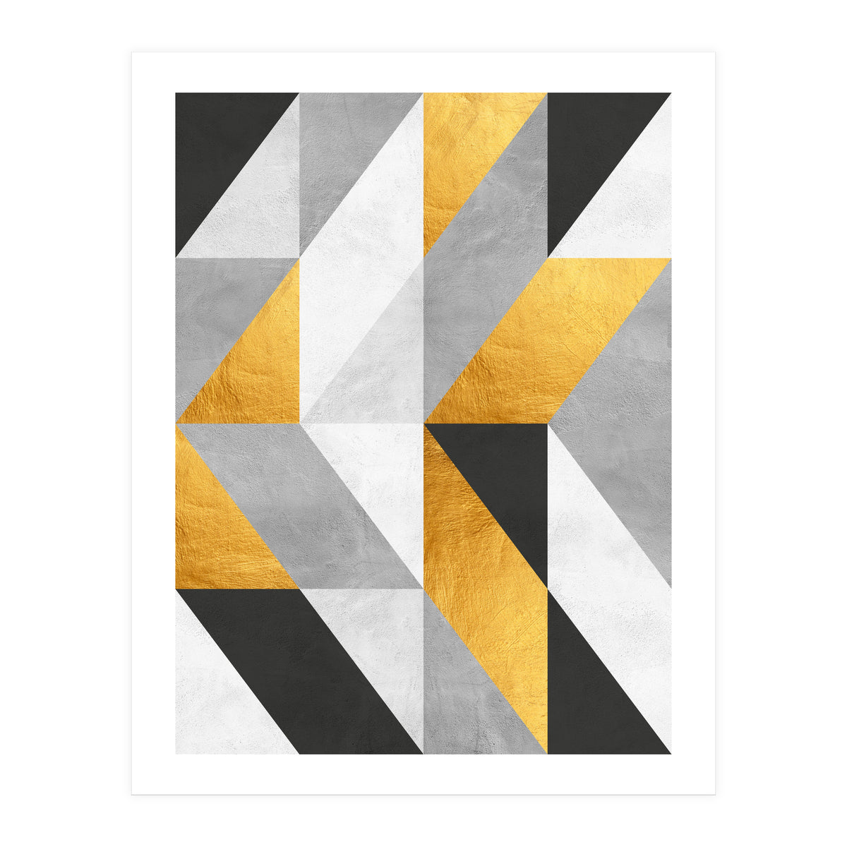 Gray and Gold Composition I (Print Only)