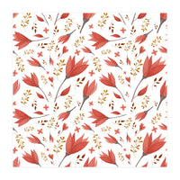 Delicate Autumn Floral Gouache Pattern Collection I (Print Only)