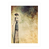 VINTAGE FASHION LADY IN ABSTRACT FOREST II (Print Only) thumbnail