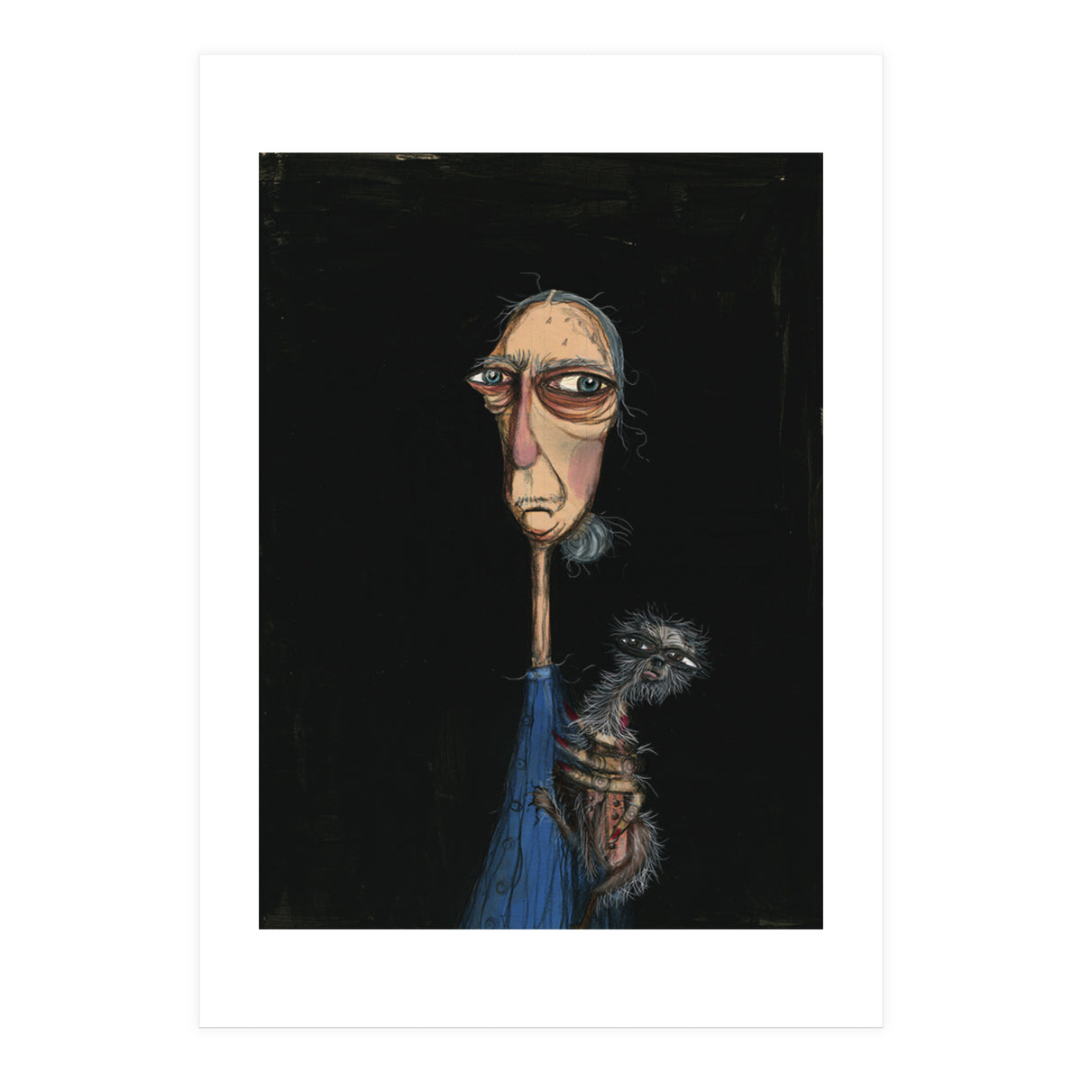 Woman Holding A Chihuahua (Print Only)