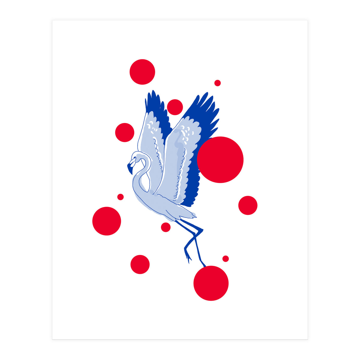 blue flamingo (Print Only)