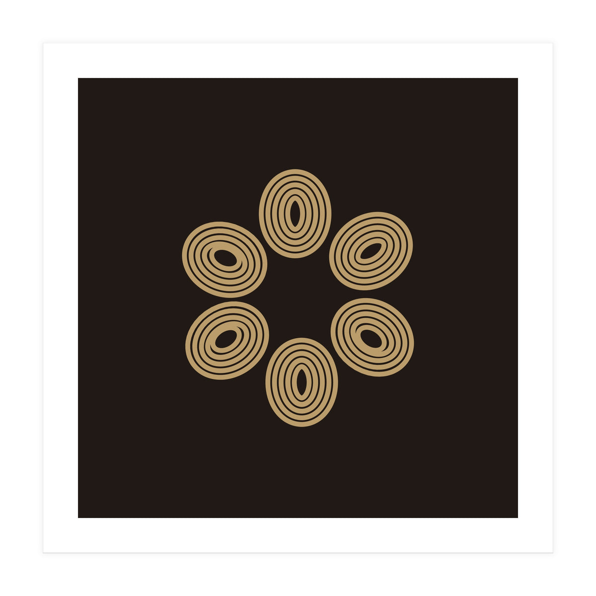 Golden floral lines | abstract minimal (Print Only)