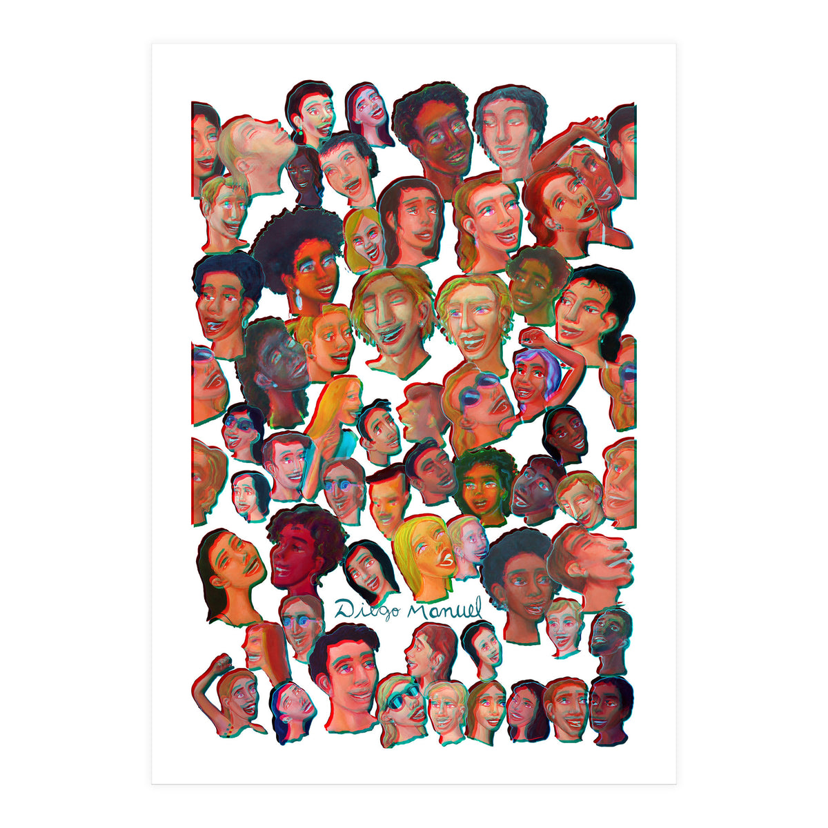 Rostros Alegres 3d (Print Only)