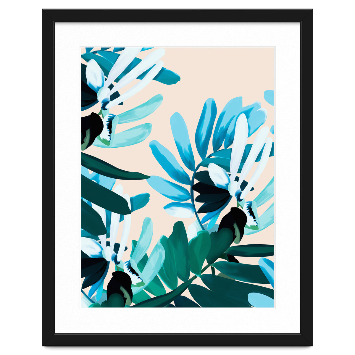 Large bluish botanical leaves