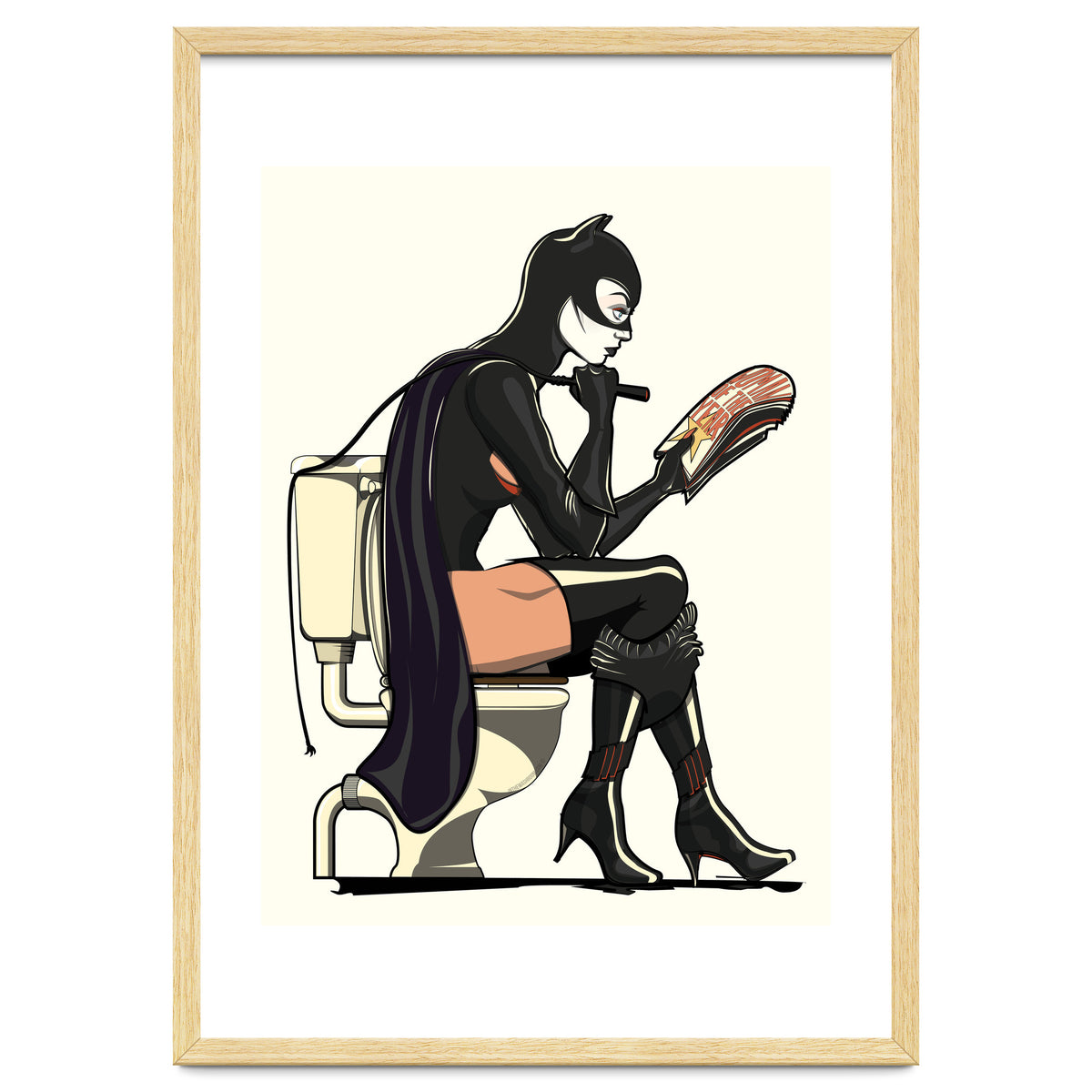 Catwoman on the Toilet, funny Bathroom Humour