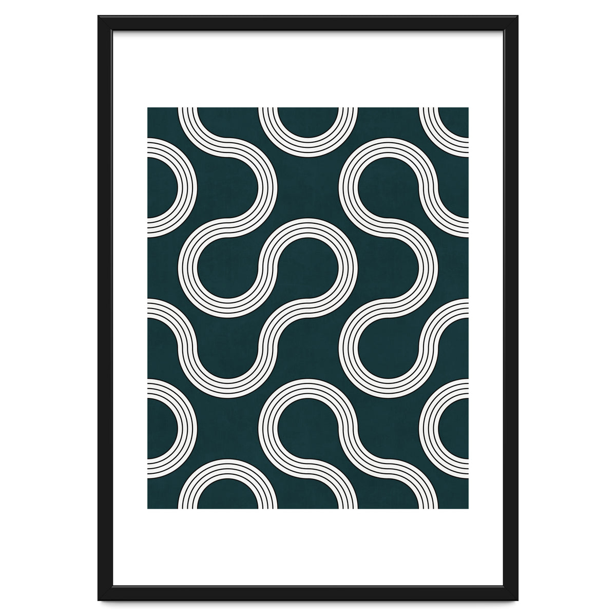 My Favorite Geometric Patterns No.35 - Green Tinted Navy Blue