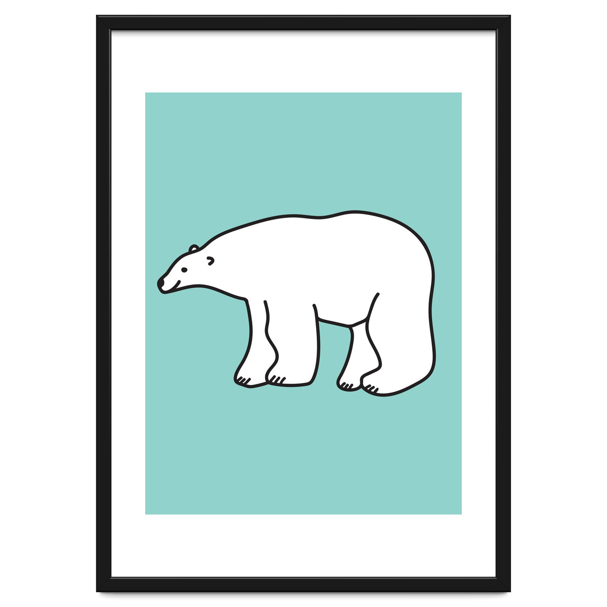Polar Bear Pattern On a Mint Background