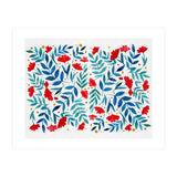 Magical garden - red and turquoise (Print Only) thumbnail