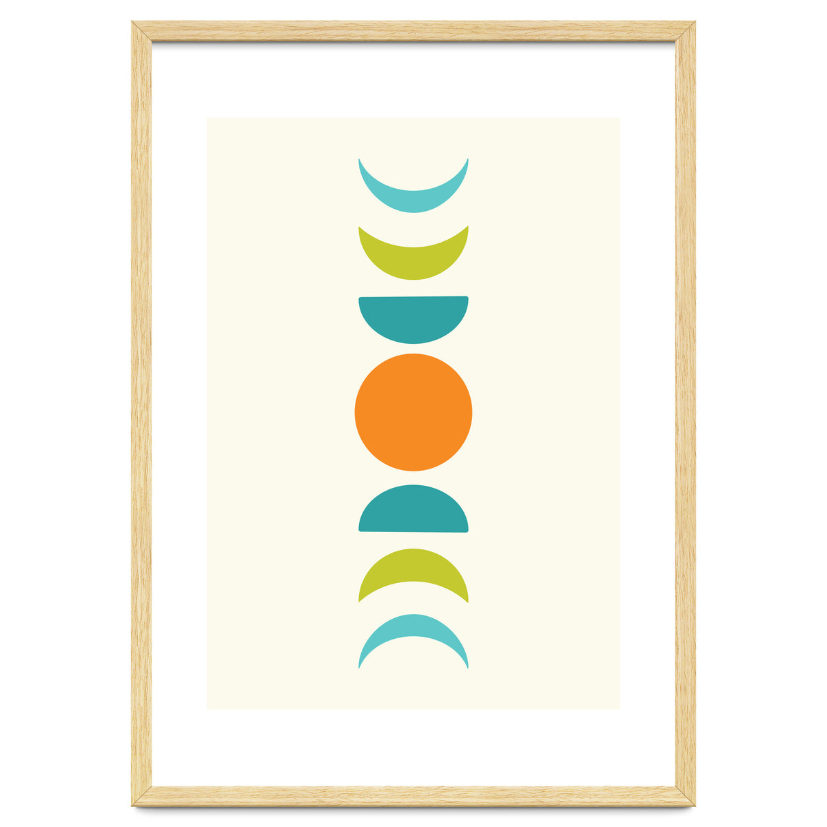 Abstract Moons Teal and Orange