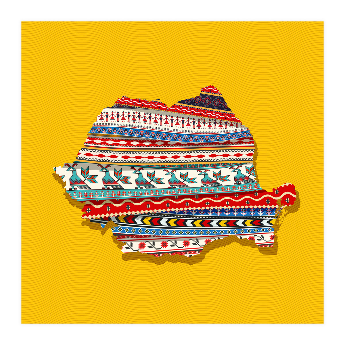 Decorative Romania Map (Print Only)