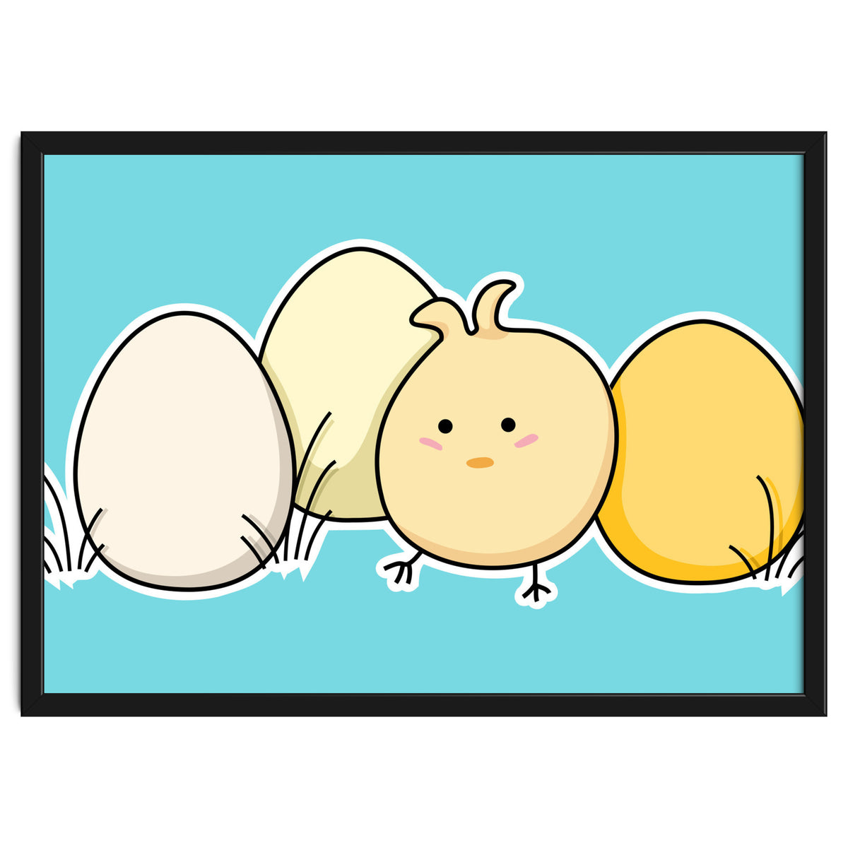 Kawaii Cute Chick And Eggs