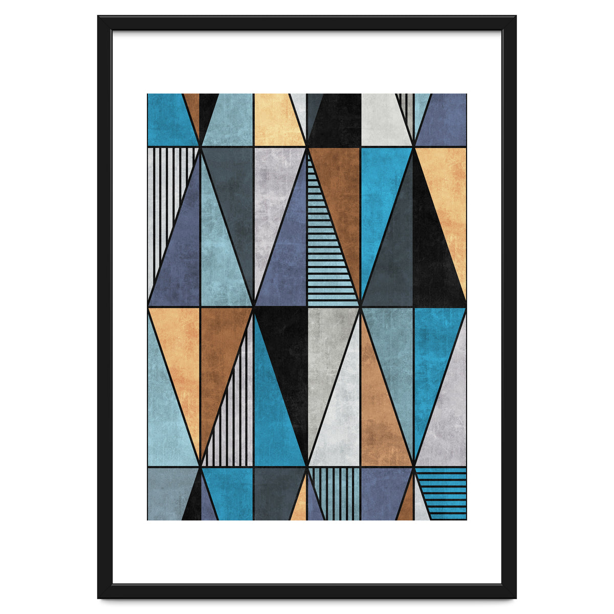 Colorful Concrete Triangles - Blue, Grey, Brown