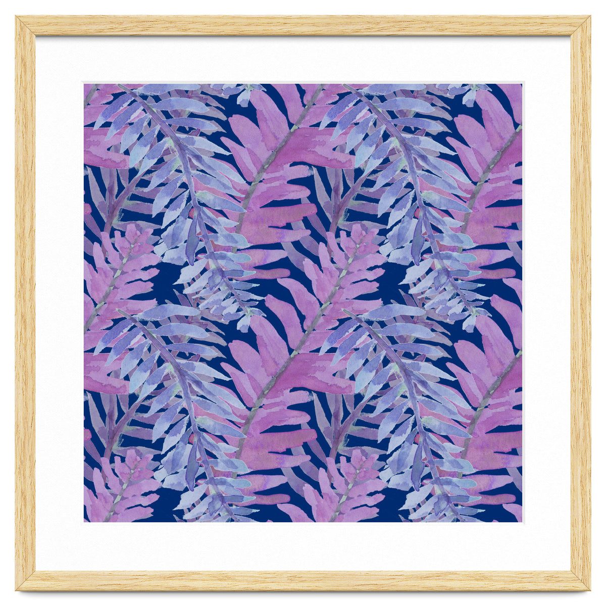 Woodland Ferns in Blue