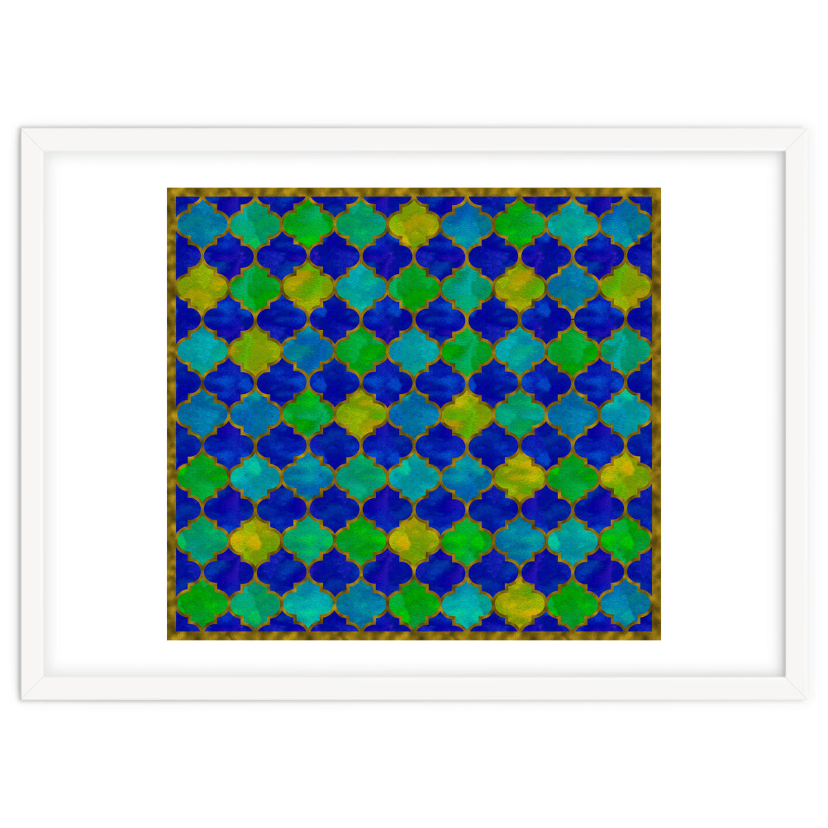Ocean Breeze - Watercolor Moroccan Lattice
