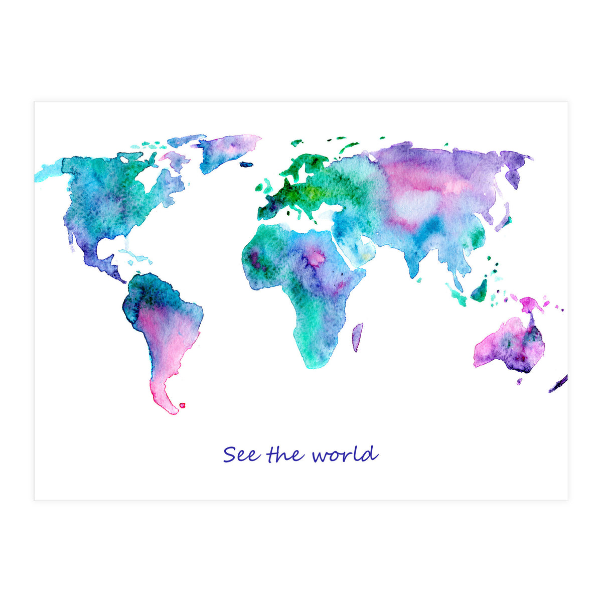 See the world || watercolor (Print Only)