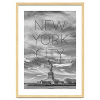 NYC Statue of Liberty | Text & Skyline