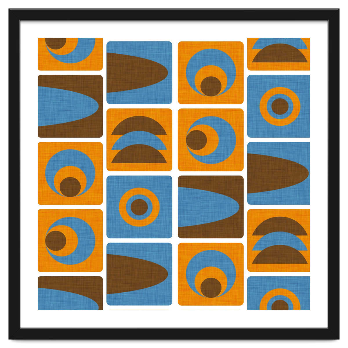 70s Cube Geo Orange Blue