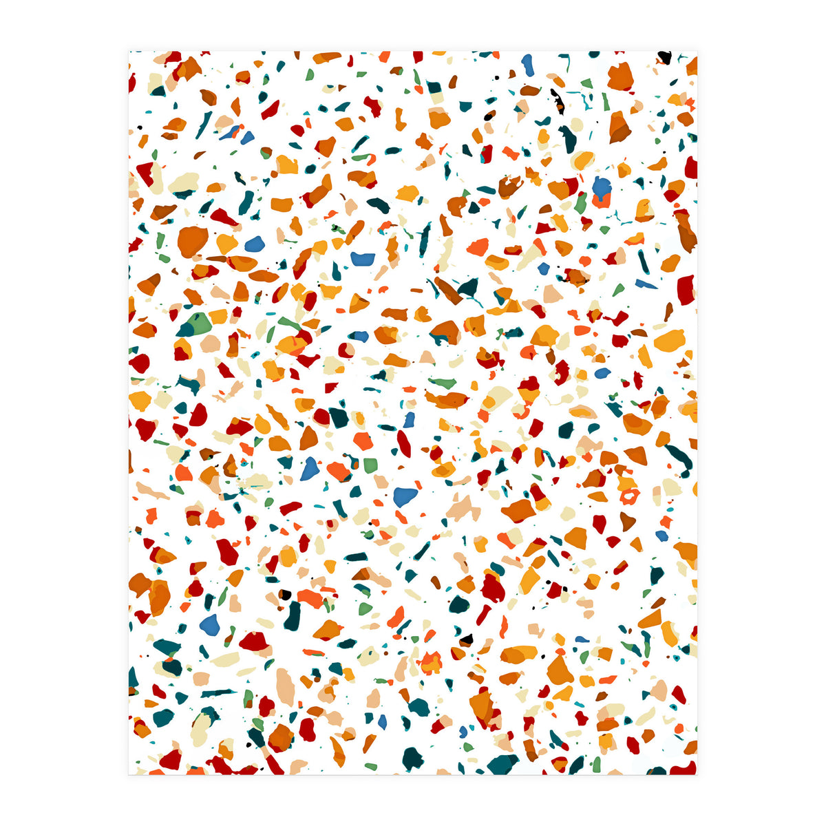 Tan Terrazzo | Eclectic Quirky Confetti Painting | Celebration Colorful Boho Happy Party Graphic  (Print Only)