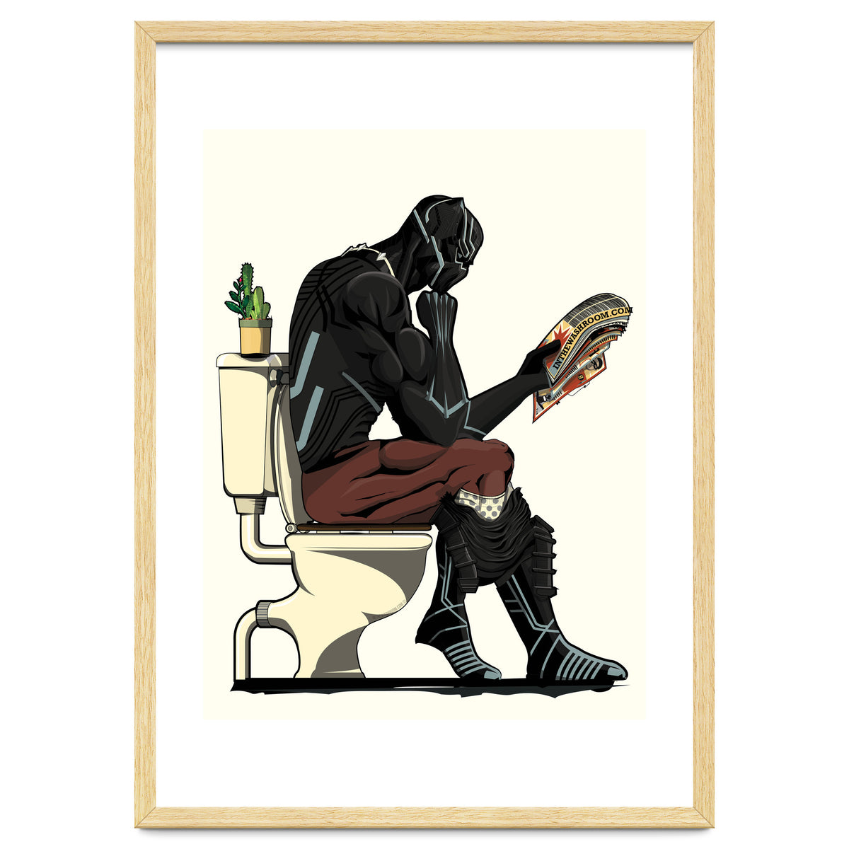 Black Panther on the Toilet, funny bathroom humour