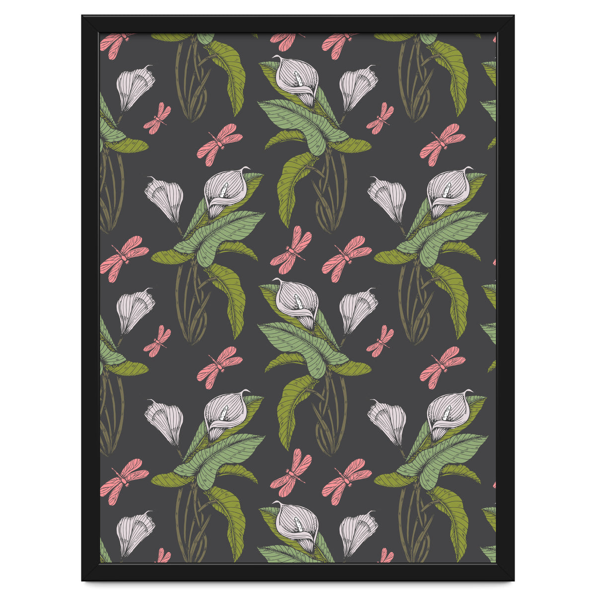 Hand drawn floral dark - 03