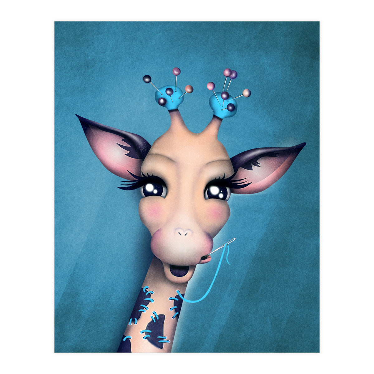 Pin Cushion Giraffe (Print Only)