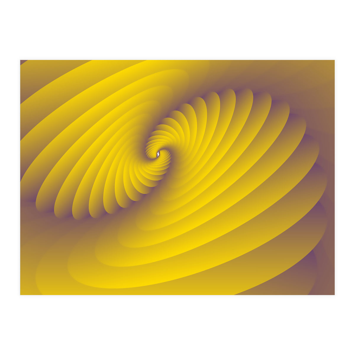 3d Abstract YELLOW Spiral Modern ART (Print Only)