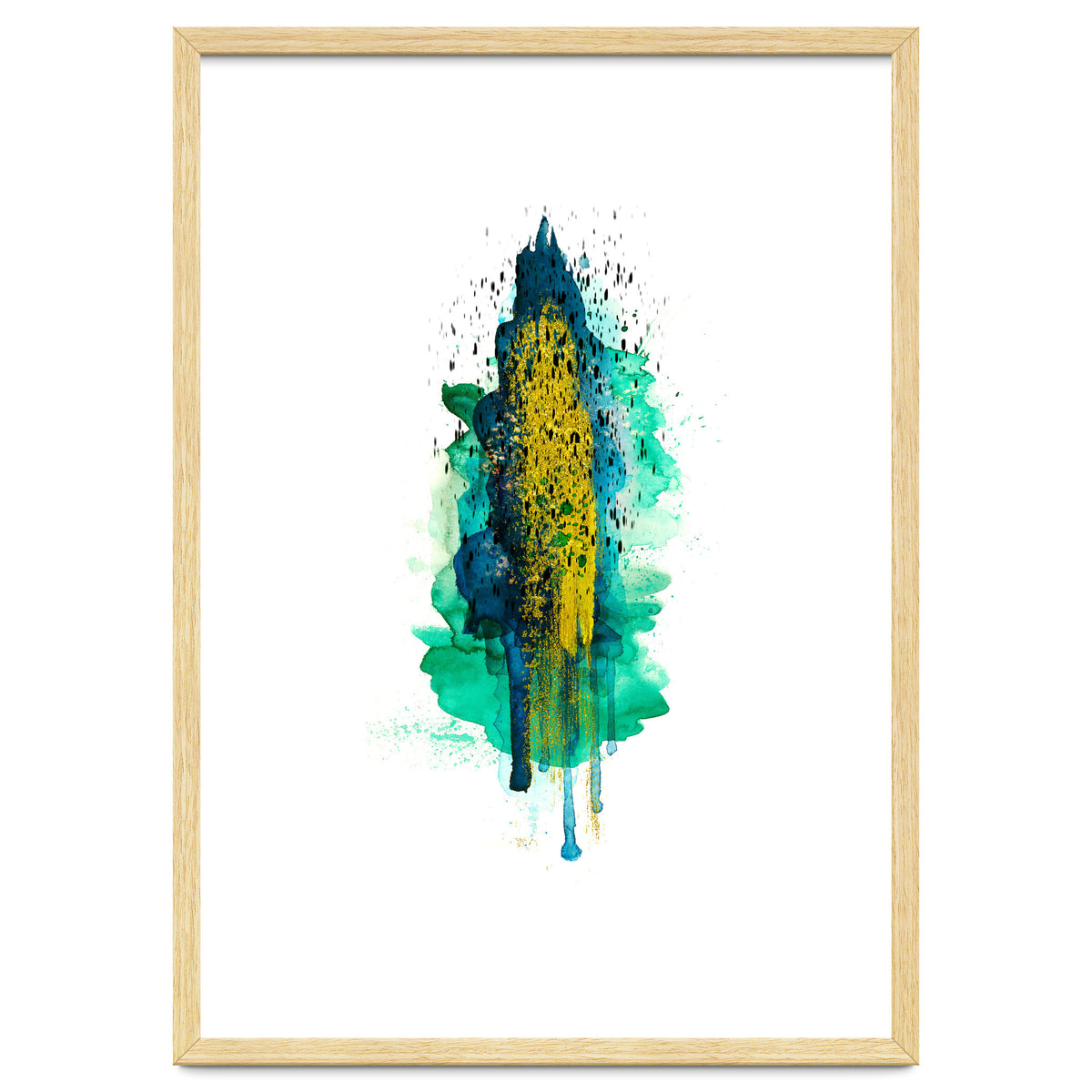 Abstract watercolour peacockgold