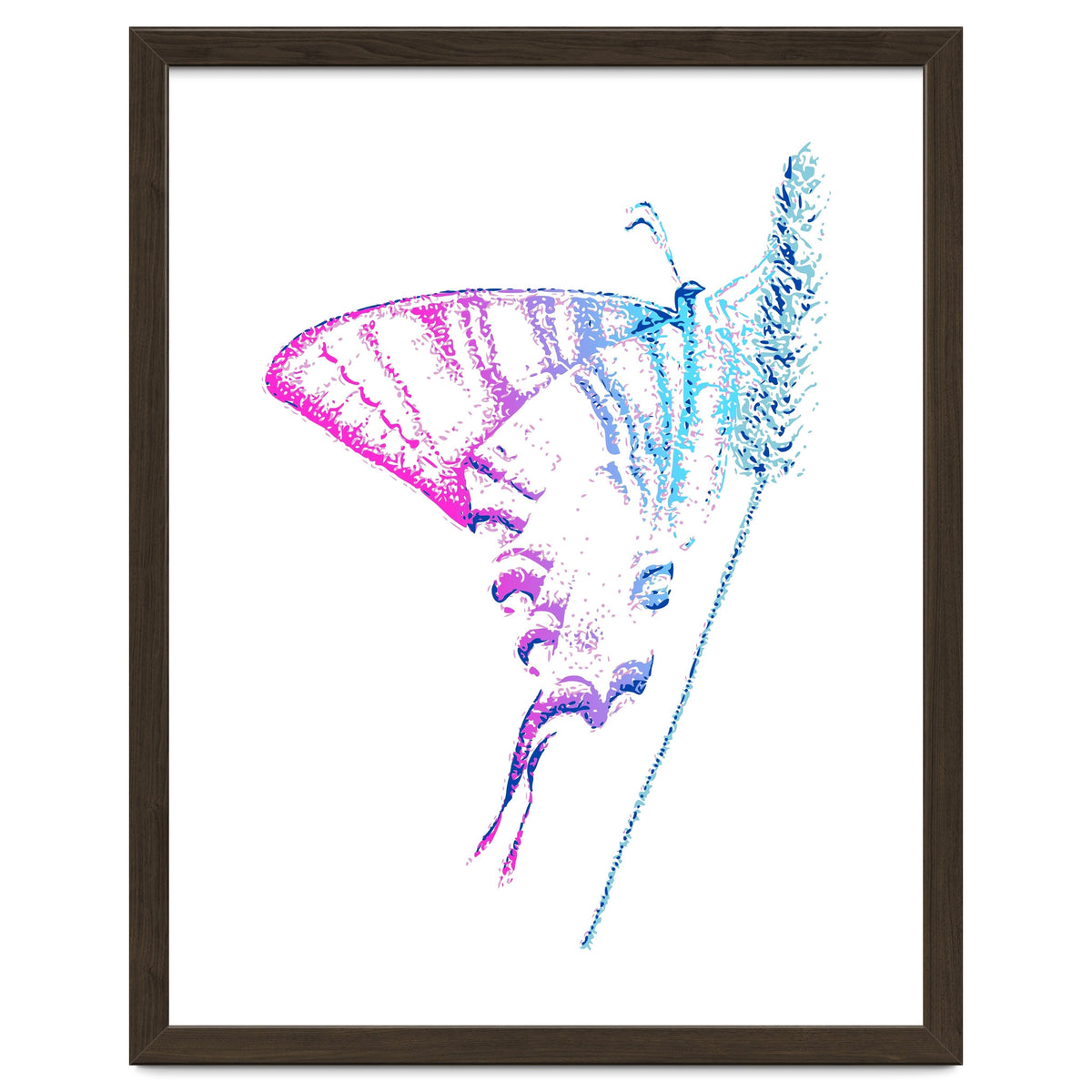 Swallowtail On Grass in Pinquoise