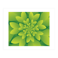 Abstract Green Floral Design 3D ART (Print Only)