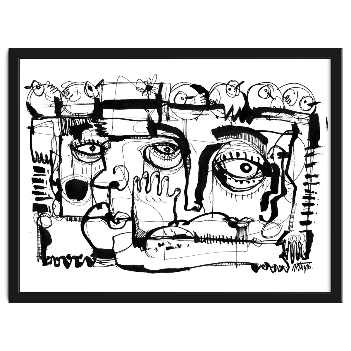 Birds on a Wire - b&w