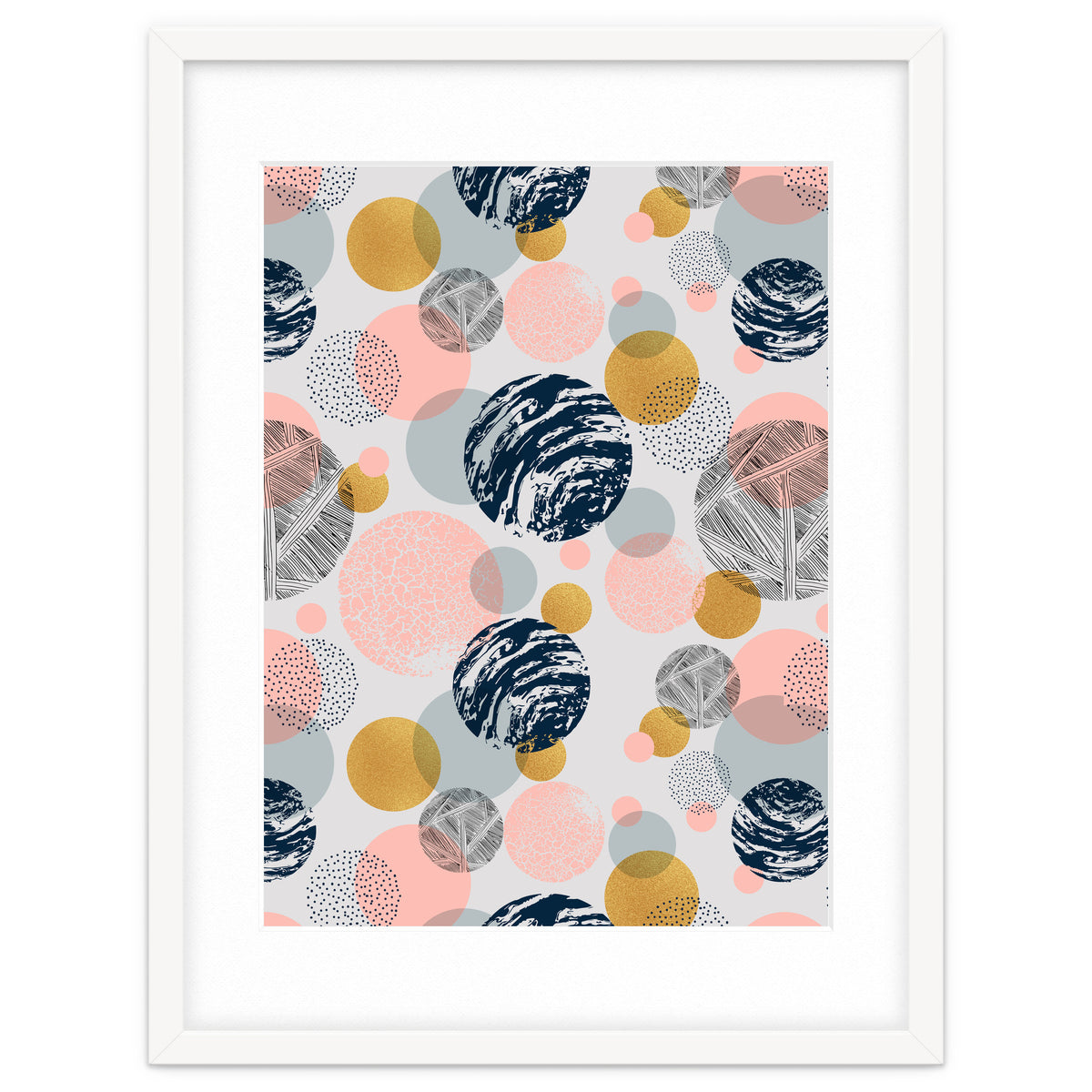 Pattern of abstract textured circles