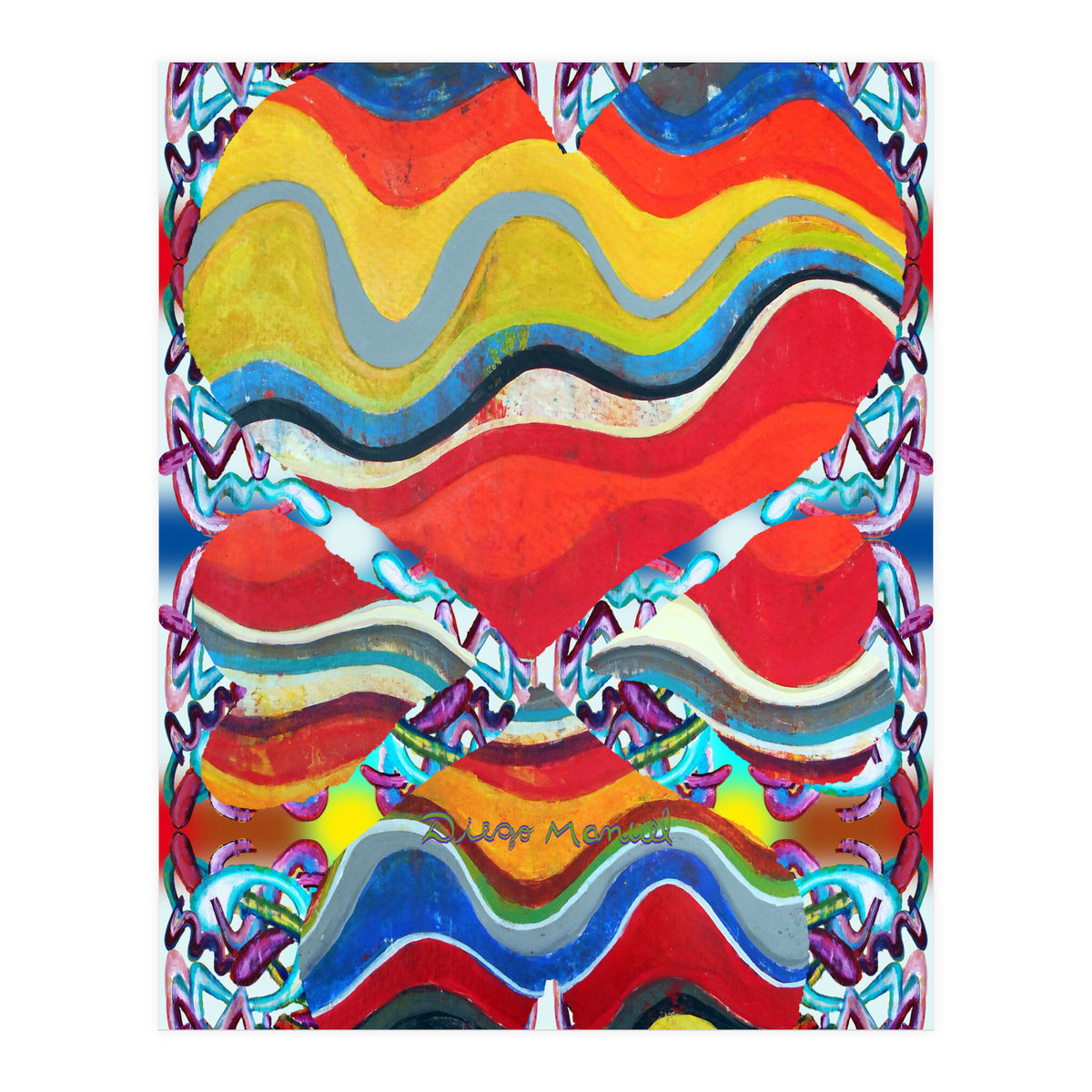 4 Corazones Tapiz 3 (Print Only)