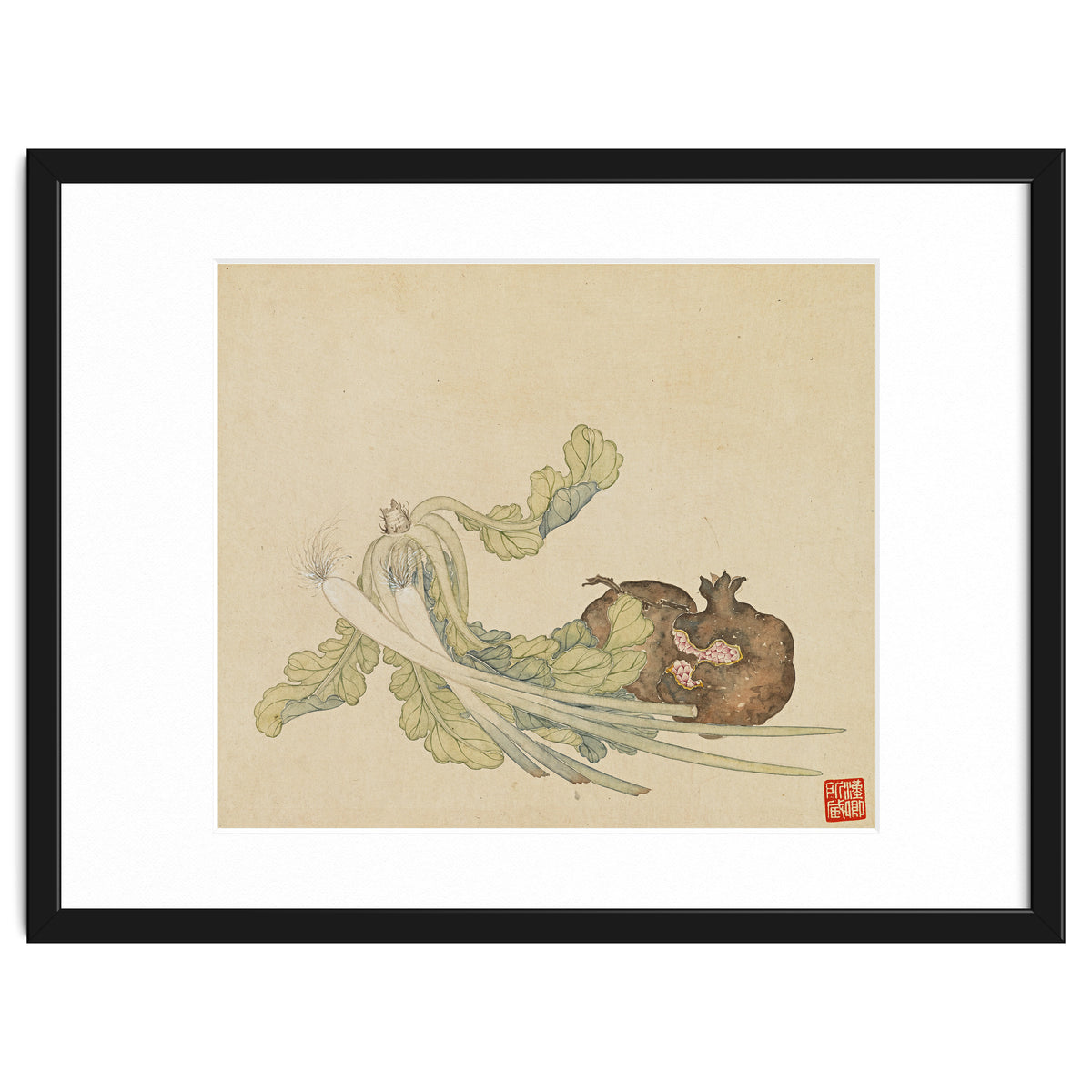 Wang Chengyu ~flowers, Vegetables, Pomegranates, Onions, Chinese Cabbage, Vegetables