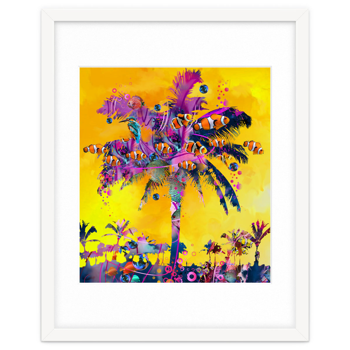 Purple Palm with Fish