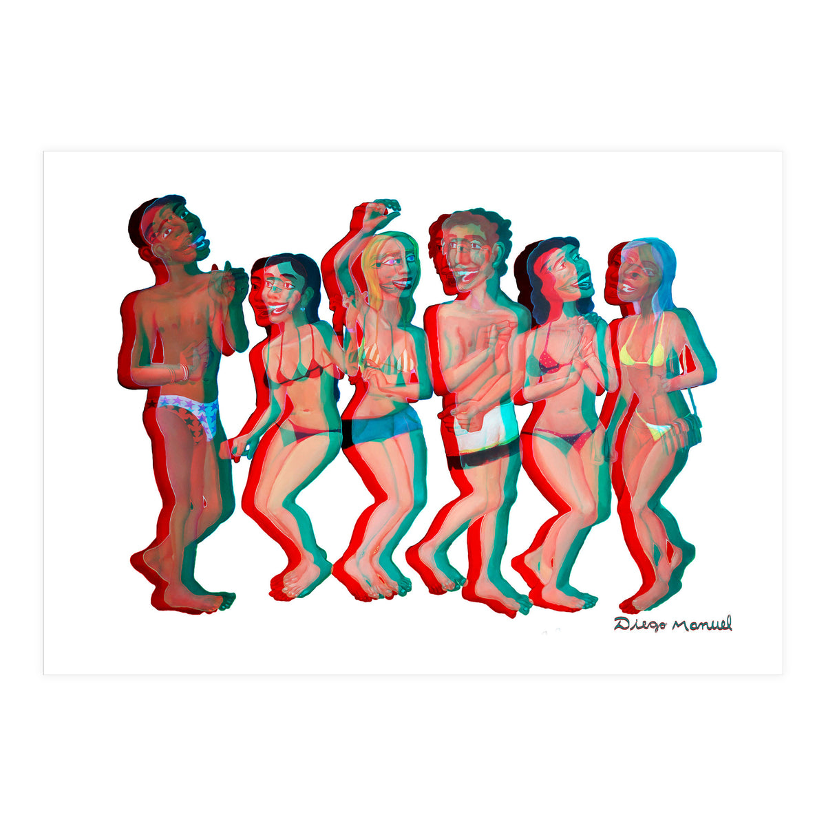 Fiesta En La Playa 4 3d 2 (Print Only)