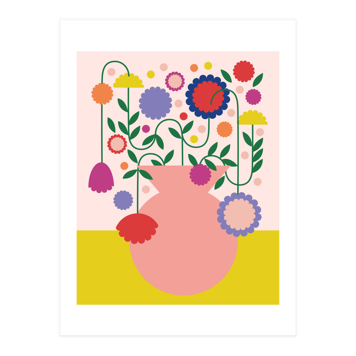 Happy flower Jar  (Print Only)