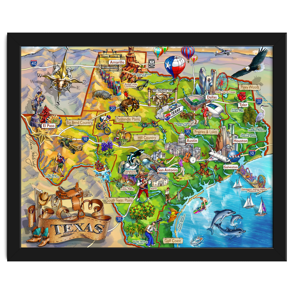 Texas Illustrated Map