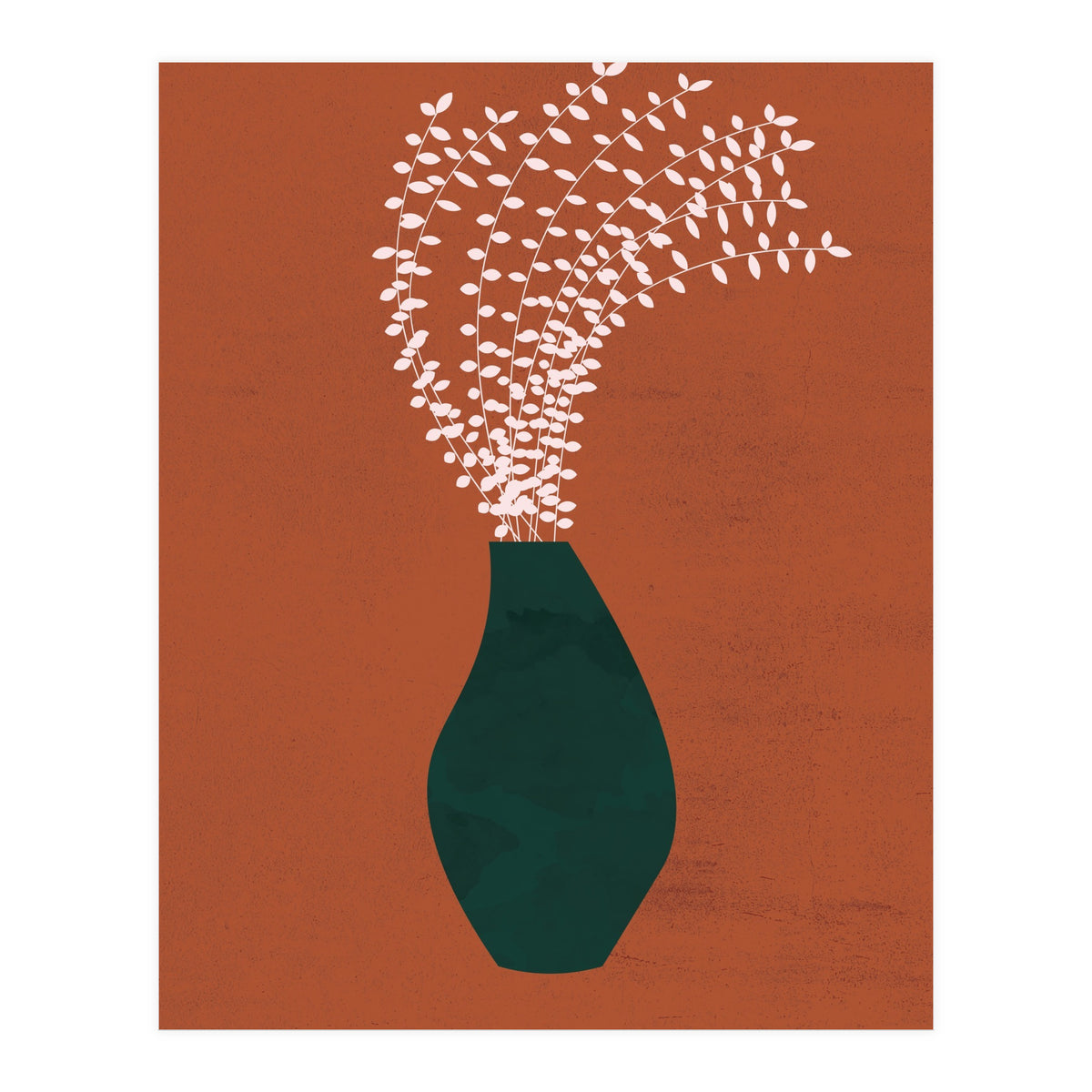 Terracotta Earth Tones Wall Decor Pottery Plant III (Print Only)