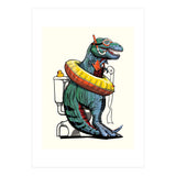 Dinosaur T-Rex on the Toilet, Funny bathroom humour (Print Only) thumbnail