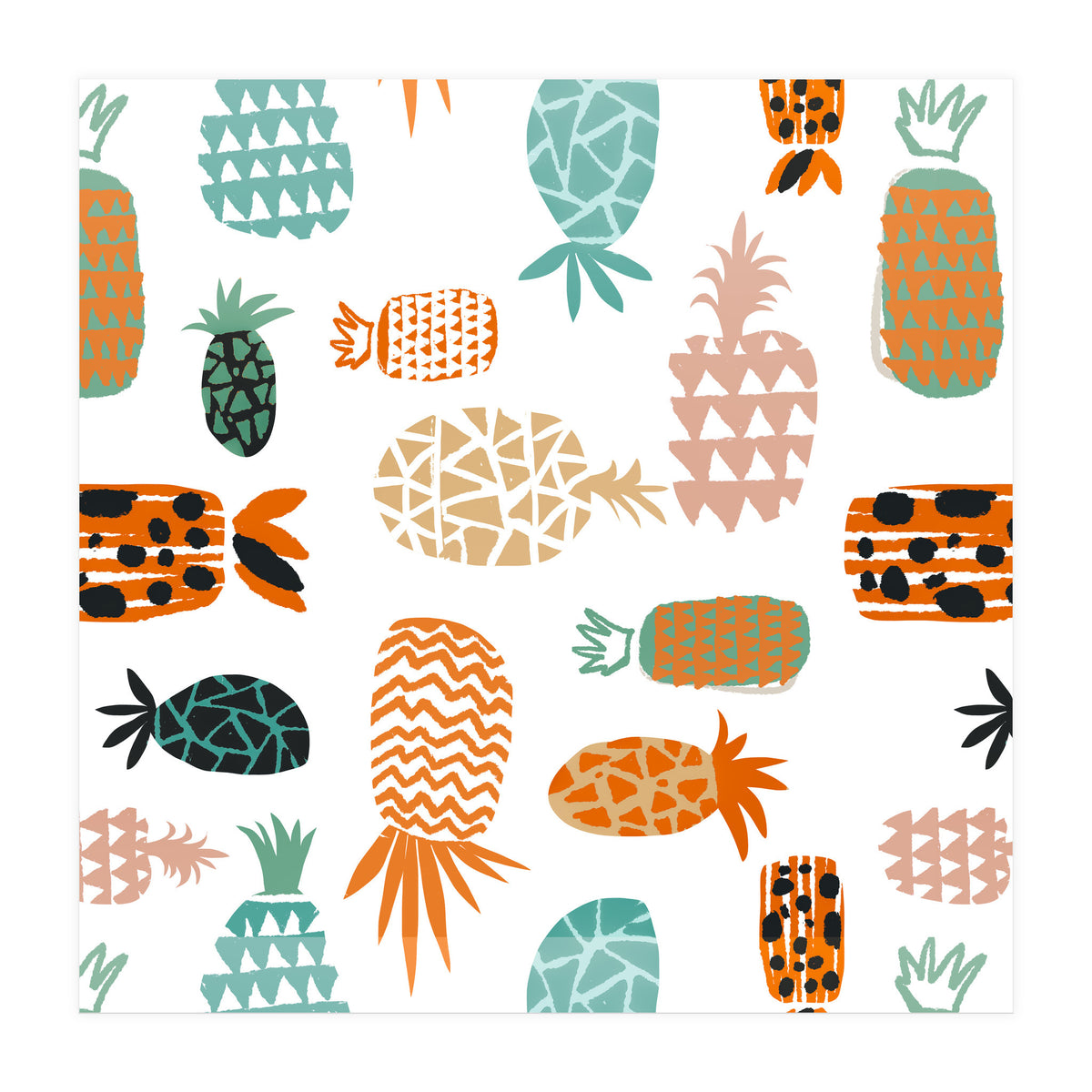 Crazy Pineapples Art Print (Print Only)