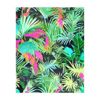 Tropical Jungle, Botanical Nature Plants, Palm Forest Bohemian Watercolor, Modern Wild Painting (Print Only)